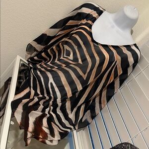 Peace Zebra Print Swim Coverup
